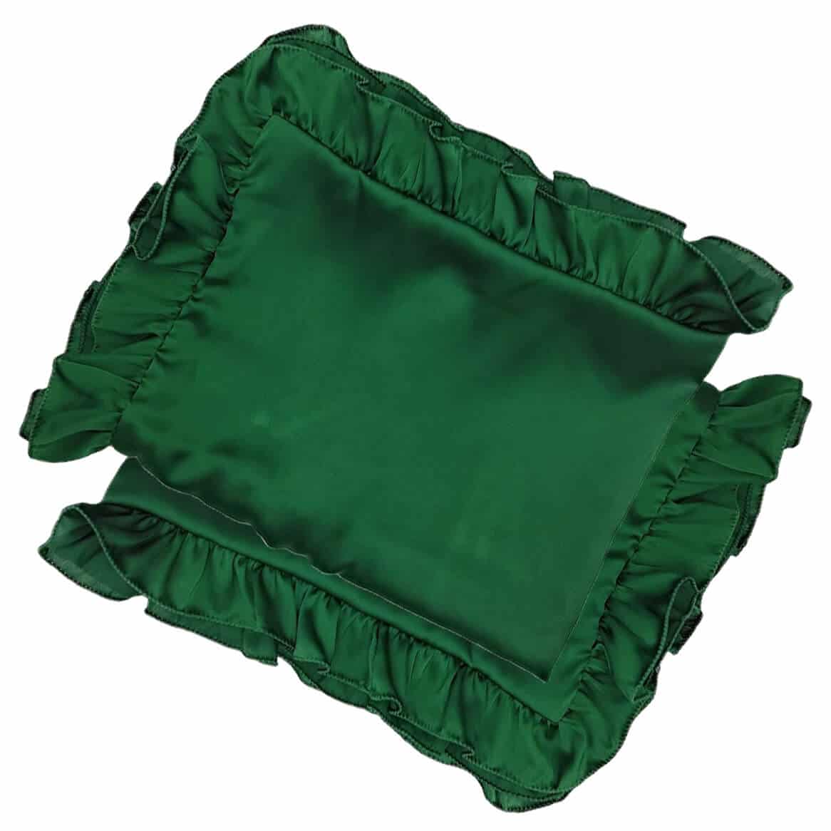 Dark Green Satin Pillow Covers