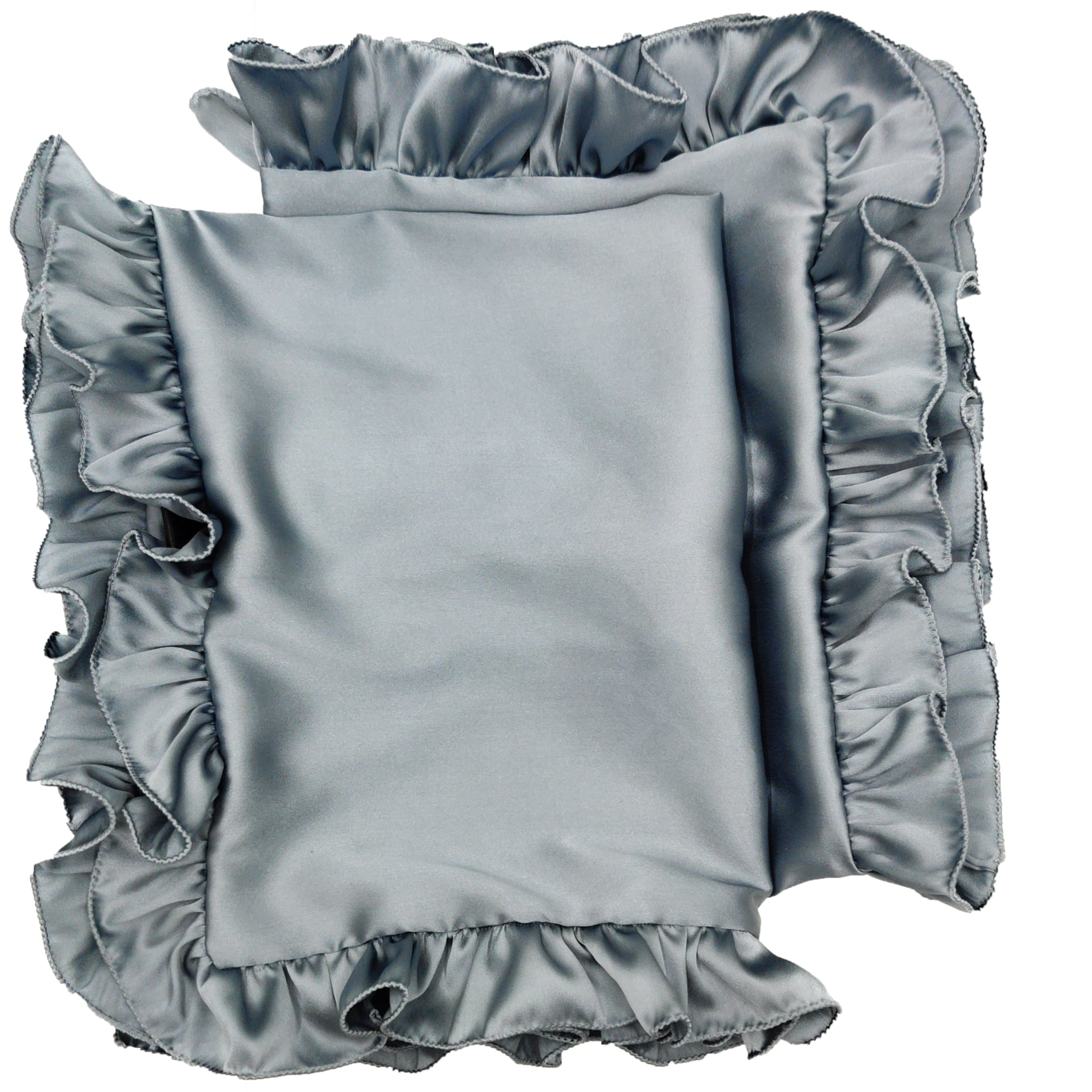 Dark Grey Satin Pillow Covers