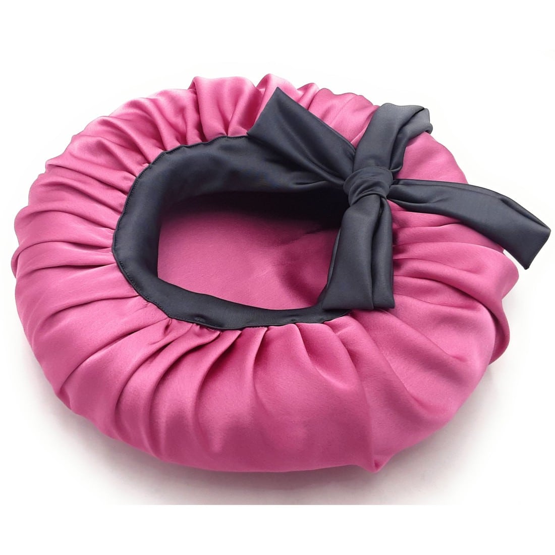 Dark Onion Pink Satin Bonnet