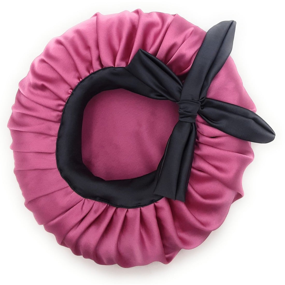 Dark Onion Pink Satin Bonnet