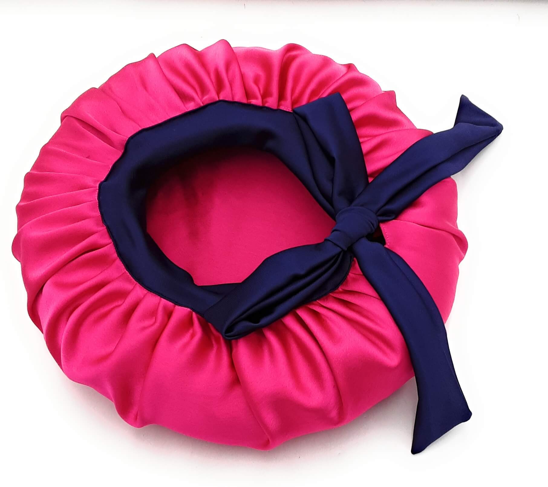 Dark Pink Satin Bonnet