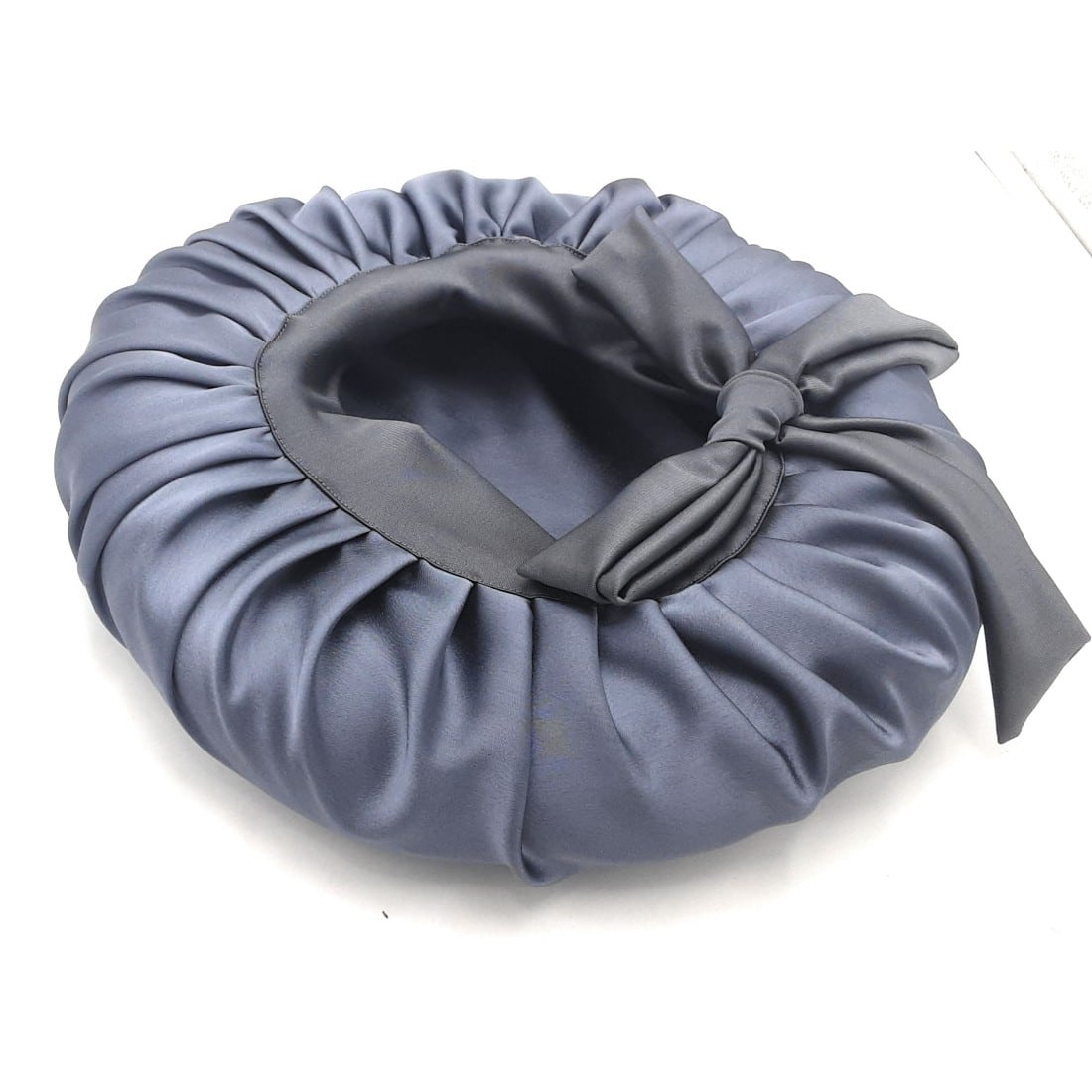 Darkest Grey Satin Bonnet