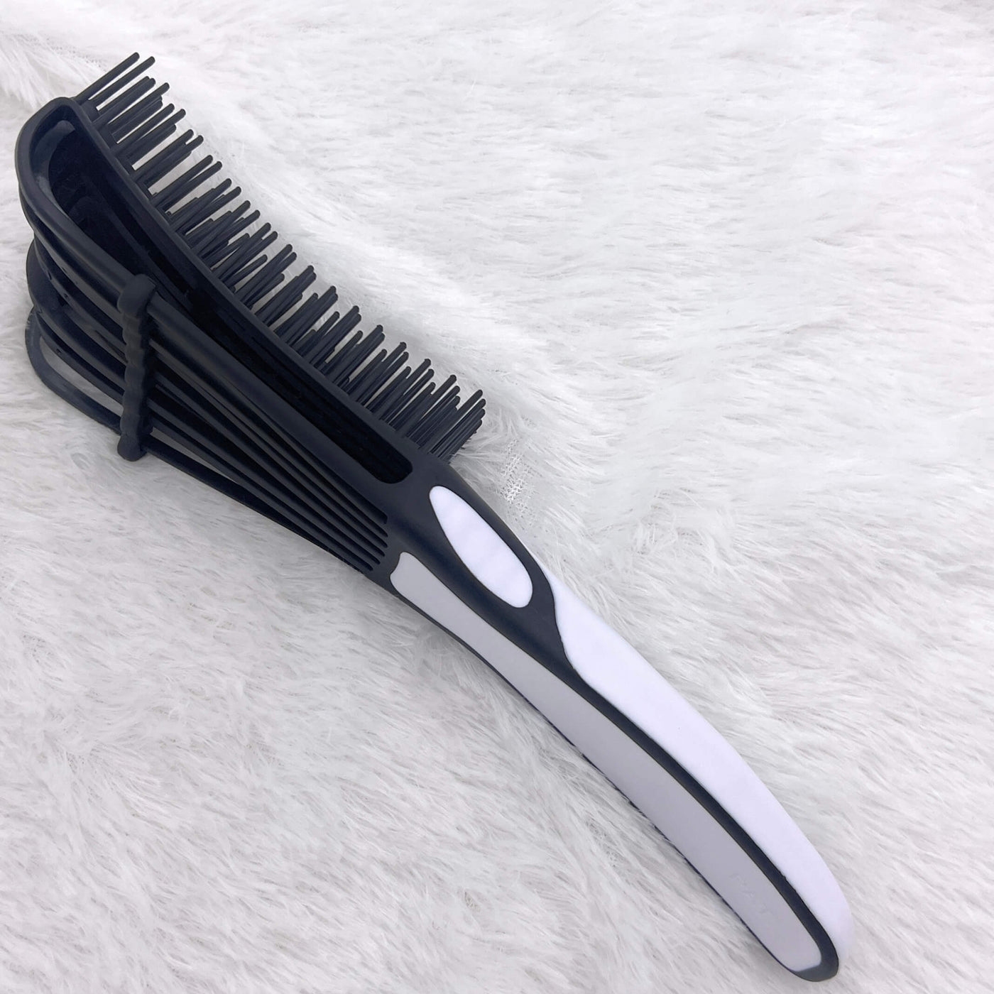 Black Detangler brush + Black / Grey Satin Hair Bonnet
