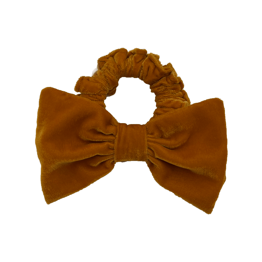 Velvet Silk Lycra Scrunchie With Bow - Hair Love India