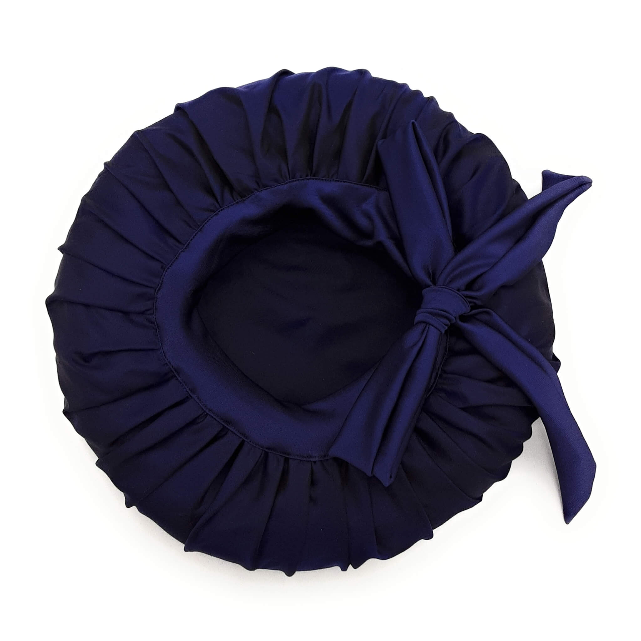 Navy Blue Satin Bonnet
