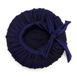 Navy Blue Satin Bonnet