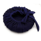 Navy Blue Satin Bonnet