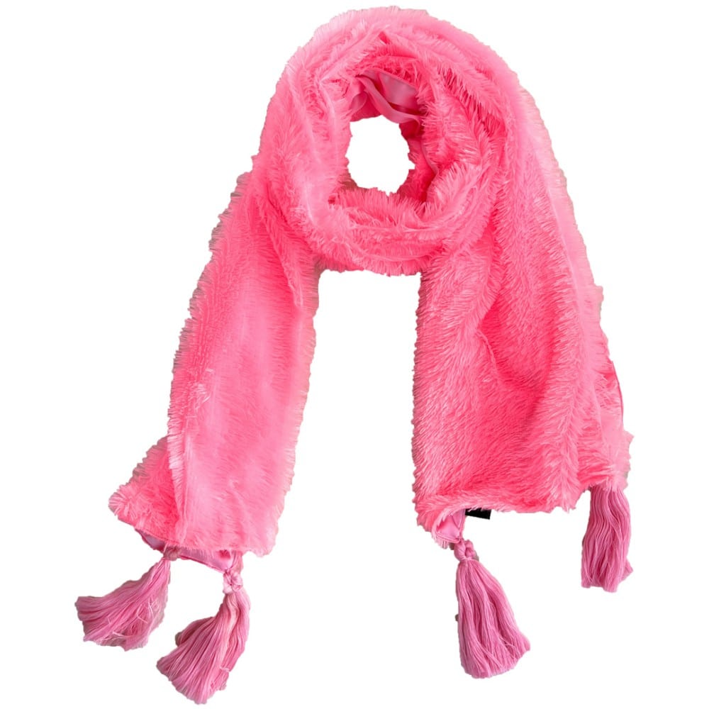 One Side Fur One Side Satin Scarf – With Tassels - Hair Love India
