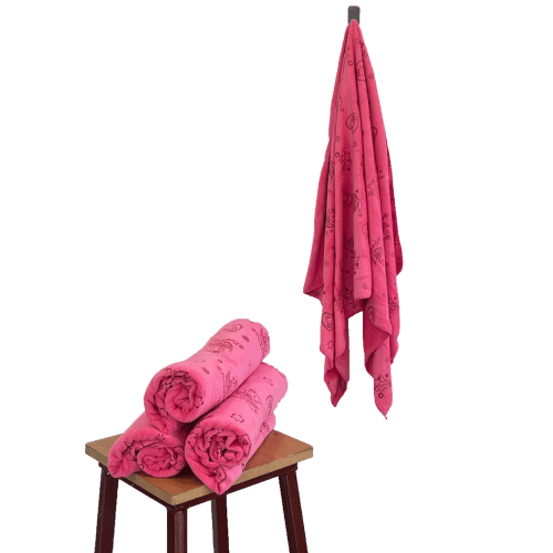 Microfiber Towel Bath Towel 55″ by 28″ One Side Printed One Side Solid Color (Microfibre) - Hair Love India