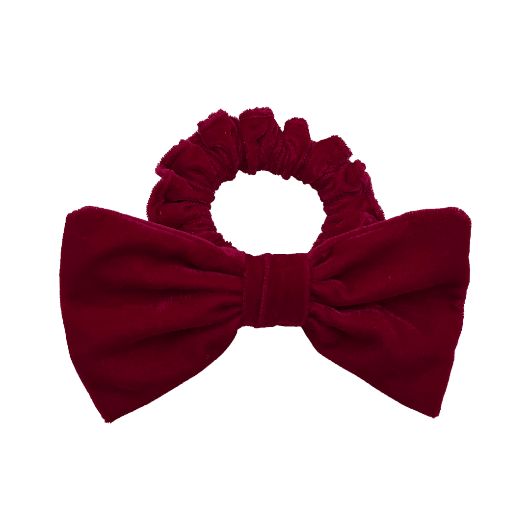 Velvet Silk Lycra Scrunchie With Bow - Hair Love India