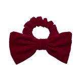 Velvet Silk Lycra Scrunchie With Bow - Hair Love India
