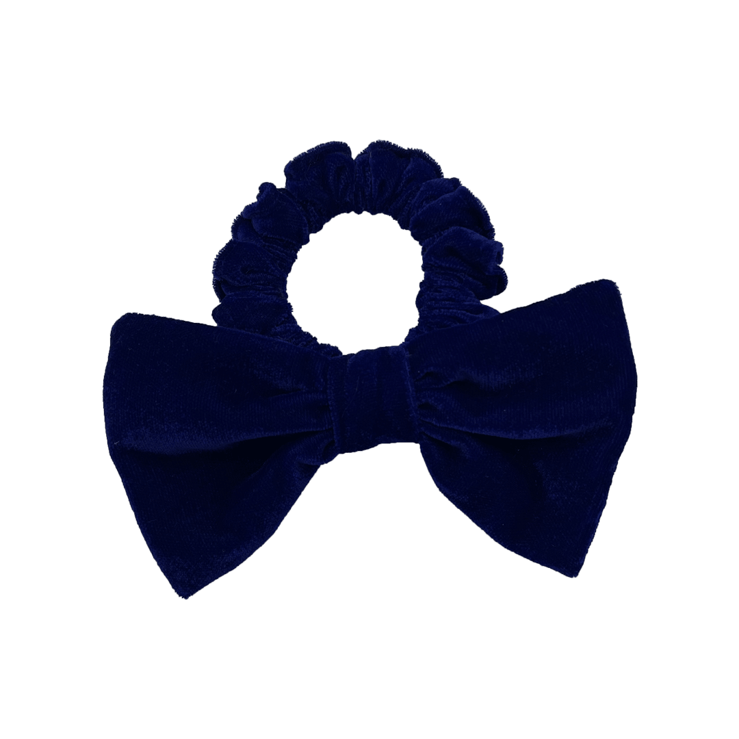 Velvet Silk Lycra Scrunchie With Bow - Hair Love India