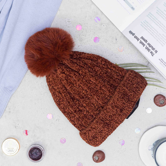 Velvet Wool Pom Pom Beanies Lined With Satin - Winter Caps - Hair Love India