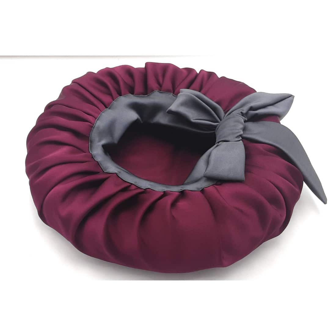 Wine Satin Bonnet