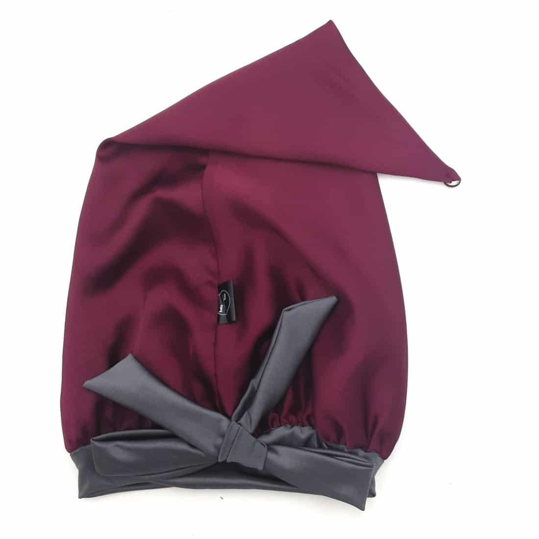 Wine Satin Bonnet