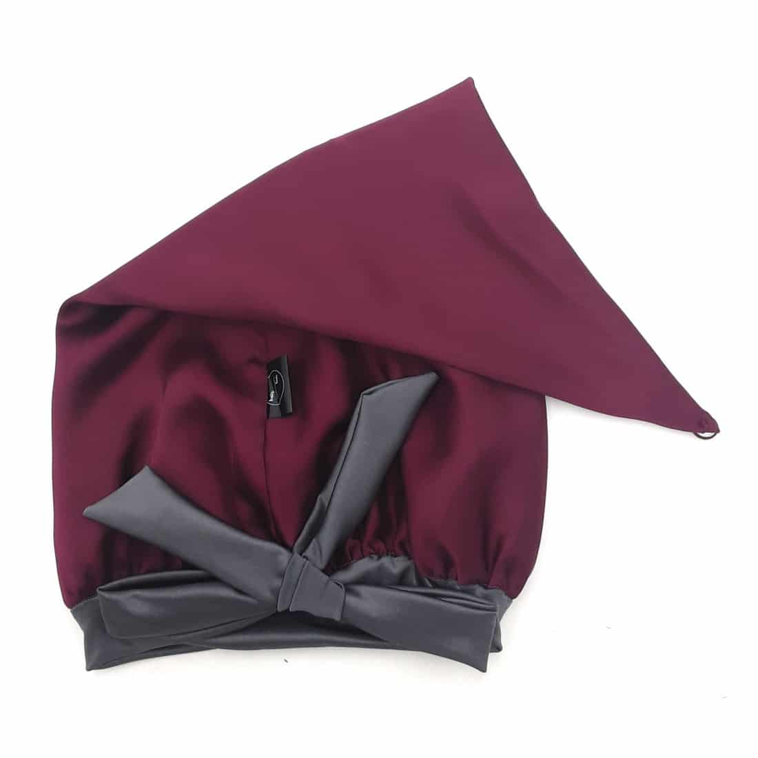 Wine Satin Bonnet