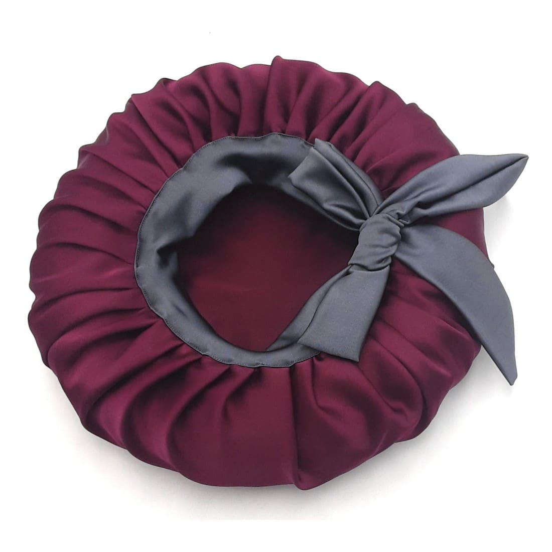 Wine Satin Bonnet